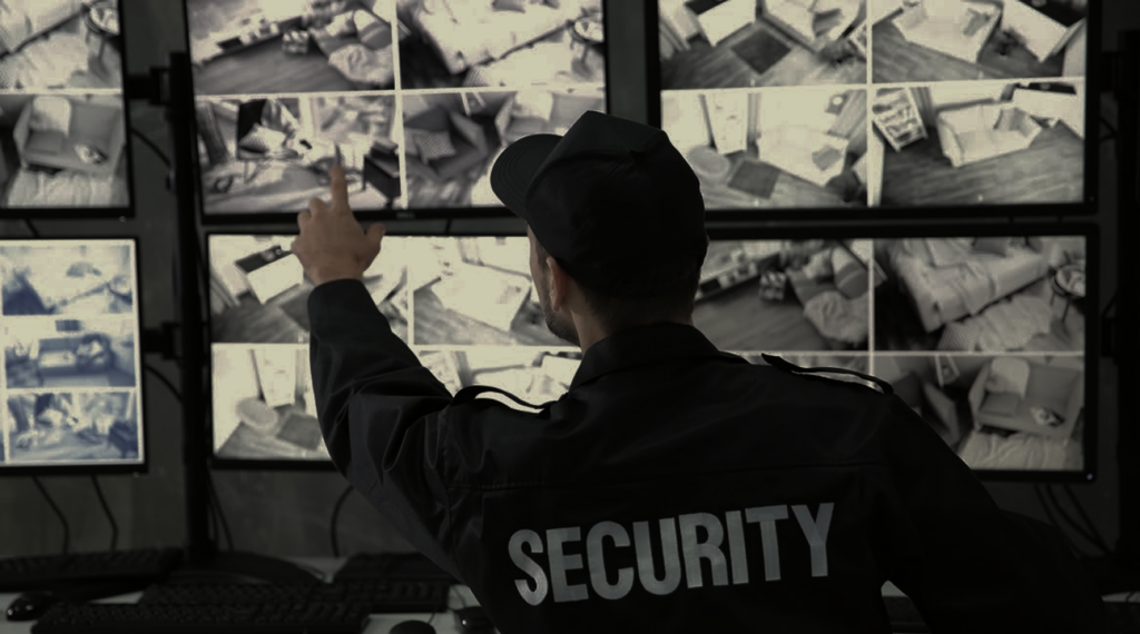 a security man checkin