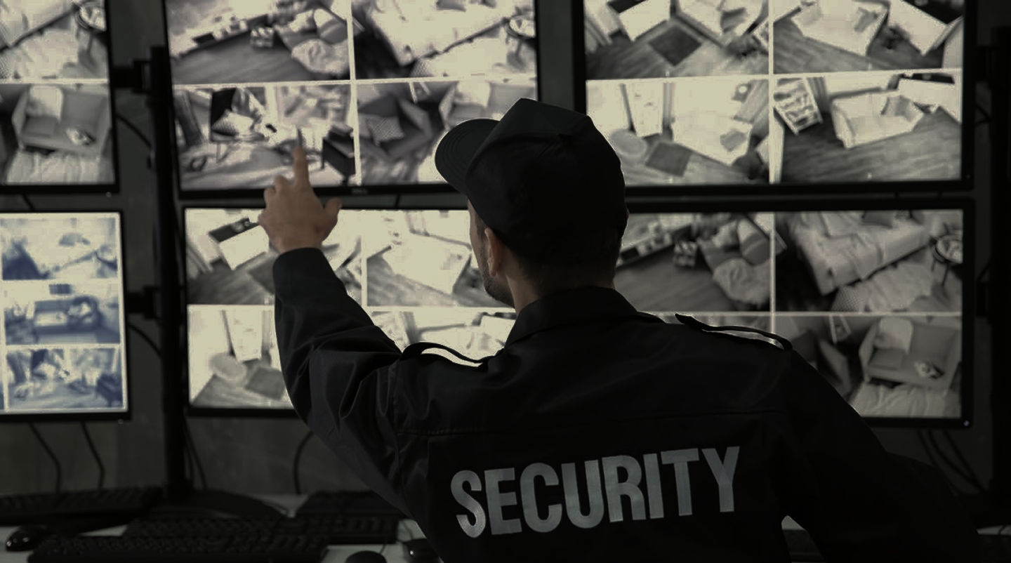 a security man checkin