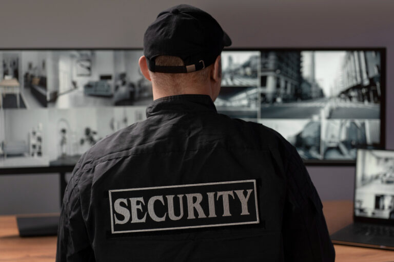 Portrait of male security guard with uniform